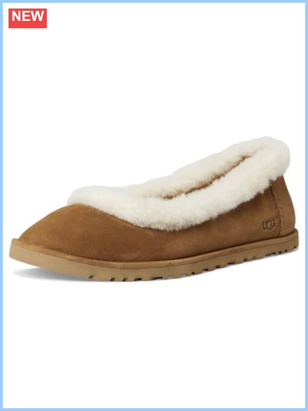 UGG Zora Suede Ballet Flat Sheepskin Cushioned Slip-On Casual Shoe